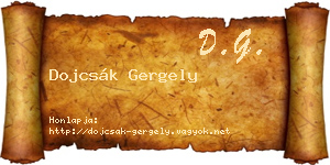 Dojcsák Gergely névjegykártya